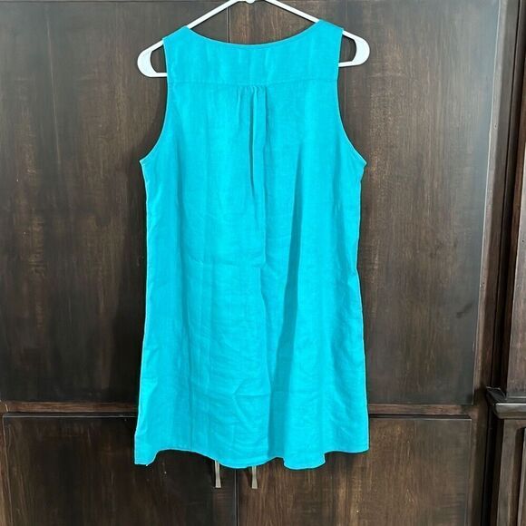 The Territory Ahead Blue Linen Sleeveless Dress Size Medium - Picture 2 of 4
